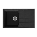 Stradour - evier cuisine a encastrer 1 bac + 1 egouttoir aloa - resine - 81 x 50 cm - noir Stradour - evier cuisine a encastrer 1 bac + 1 egouttoir aloa - resine - 81 x 50 cm - noir