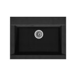 Stradour - evier cuisine a encastrer 1 bac sans egouttoir hexo - resine - 66 x 50 cm - noir