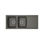 Stradour evier cuisine a encastrer 2 bacs + 1 égouttoir arena - résine - 116 x 50 cm - gris béton Stradour evier cuisine a encastrer 2 bacs + 1 égouttoir arena - résine - 116 x 50 cm - gris béton