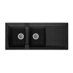 Evier cuisine a encastrer 2 bacs + 1 egouttoir arena - resine - 116 x 50 cm - noir - stradour Evier cuisine a encastrer 2 bacs + 1 egouttoir arena - resine - 116 x 50 cm - noir - stradour