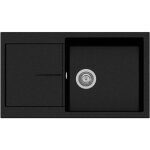 Evier de cuisine granit a 1 bac plados nf8610� - noir metal