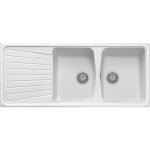 Evier de cuisine granit a 2 bacs plus egouttoir plados sp1162� blanc