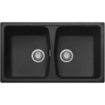 Evier de cuisine granit a 2 bacs plados sp8620 noir matt