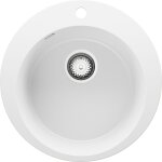 Primagran - evier cuisine granit rond 50x50cm, evier 1 bac + kit de vidage + planche � d�couper, lavabo ...