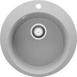 Primagran evier cuisine granit rond 50x50cm, evier 1 bac + kit de vidage + planche  dcouper, lavabo ...