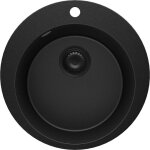 Primagran - evier cuisine granit rond 50x50cm, evier 1 bac + kit de vidage + planche � d�couper, lavabo ...