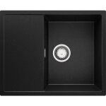Primagran - evier cuisine en granit 62x50cm, lavabo 1 bac + kit de vidage, �vier � encastrer au meuble ...