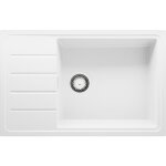 Primagran - evier cuisine en granit 78x50cm, lavabo 1 bac + kit de vidage + planche à découper, Évier ... Primagran - evier cuisine en granit 78x50cm, lavabo 1 bac + kit de vidage + planche à découper, Évier ...