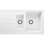 Primagran - evier cuisine en granit 90x50cm, lavabo 1, 5 bacs + kit de vidage, �vier � encastrer au meuble ...