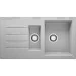 Evier cuisine en granit 90x50cm, lavabo 1, 5 bacs + kit de vidage, Évier à encastrer au meuble 60cm - ... Evier cuisine en granit 90x50cm, lavabo 1, 5 bacs + kit de vidage, Évier à encastrer au meuble 60cm - ...