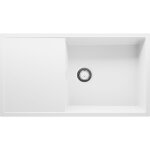 Primagran - evier cuisine en granit 90x50cm, lavabo 1 bac + kit de vidage, �vier � encastrer au meuble ...