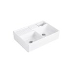 Evier cuisine villeroy et boch tradition stone white ceramicplus avec vidage manuel