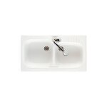 Roca - evier  deux cuves en grs leman dimensions : 800x500x180 mm