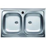 Evier double bac 80x50 cm avec surface satin�e - n214