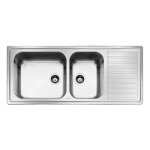 Smeg - evier encastr 2 cuves et gouttoir droit 116x50 inox bross lg116d2