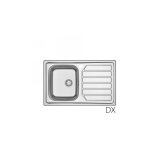 vier encastrable inox 80x50 cm avec gouttoir  droite