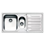 Smeg - evier encastrable semi - encastr� 2 cuves et �gouttoir � droite 100x50 lp102d2