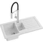 Evier � encastrer 1 bac et demi jacob delafon gaspard + robinet cuisine rapha�l