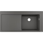 Evier à encastrer 1 bac hansgrohe s51 450 égouttoir à gauche sans vidage gris pierre Evier à encastrer 1 bac hansgrohe s51 450 égouttoir à gauche sans vidage gris pierre