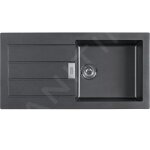 Franke - evier  encastrer sirius 2. 0 s2d 611 - 100 - 1 bac - avec gouttoir - tectonite - noir