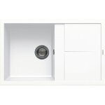 Luisina - evier granit blanc maestoso 1 bac 1 gouttoir