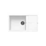 Luisina - evier granit blanc maestoso 1 grand bac 1 petit gouttoir