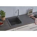 Respekta - evier granit composite evier en granit  encastrer 81 x 50 cm gris