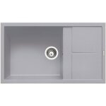 Luisina - evier granit gris mtal maestoso 1 grand bac 1 petit gouttoir