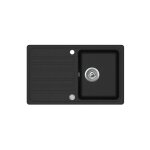 Helika - evier granit noir notus 1 bac - 1 gouttoir