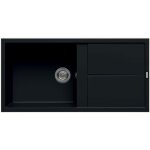 Luisina - evier granit noir maestoso 1 grand bac 1 gouttoir