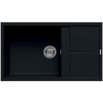Elleci - evier granit noir luisina maestoso 1 grand bac 1 petit �gouttoir