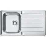 Evier inox 18 / 10 � encastrer r�versible moderna 1 cuve + �gouttoir - sans vidage - 86x43. 3cm