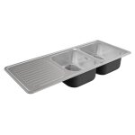 Evier en inox 2 bacs + égouttoir evinox 115 cm x 48 cm Evier en inox 2 bacs + égouttoir evinox 115 cm x 48 cm