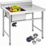 Vevor - evier inox de cuisine 1 bac evier sur pieds en acier inox anti - eclaboussures lavabo inox professionn ... Vevor - evier inox de cuisine 1 bac evier sur pieds en acier inox anti - eclaboussures lavabo inox professionn ...