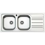 Evier inox encastrable 116x50 cm avec deux cuves et gouttoir  droite - mp1162dx