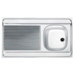 Franke - evier monocuve inox man711 - 1000 avec gouttoir 1000x600cm  poser 013939