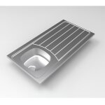 Evier � poser nu iseo 1 cuve, 1200 mm, inox 18 / 10 lisse