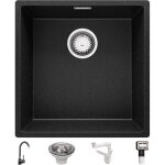Primagran - evier sous plan 46x47cm, evier en granit 1 bac + robinet 32x20cm + kit de vidage, Évier au ... Primagran - evier sous plan 46x47cm, evier en granit 1 bac + robinet 32x20cm + kit de vidage, Évier au ...