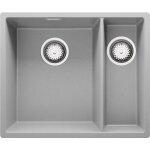 Primagran - evier sous plan 56x47cm, evier en granit 1, 5 bacs + kit de vidage, vier au meuble 60cm ...