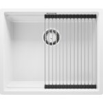 Primagran - evier sous plan 56x47cm, evier en granit 1 bac + kit de vidage + �gouttoir enroulable, �vier ...