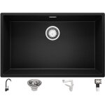 Primagran - evier sous plan 76x47cm, evier en granit 1 bac + robinet 32x20cm + kit de vidage, �vier au ...