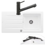 Evier 1 bac villeroy et boch architectura 60 vidage auto + robinet de cuisine como shower window anthracite ...