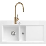 Villeroy&boch - evier villeroy et boch subway pure 60 1 bac et demi gouttoir  droite vidage auto + ...