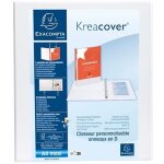 Exacompta - classeur 2 anneaux cartonn� kreacover� personnalisable a4 maxi - dos 2. 5 cm - blanc - lot ...