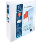 Exacompta - classeur 2 anneaux plastifi� kreacover� personnalisable a4 + - dos 9 cm blanc