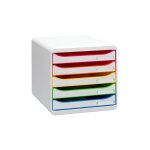 Exacompta - module de classement big box plus arlequin blanc 5 tiroirs - blanc / assortis