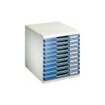 Exacompta - module de classement modulo 10 tiroirs - gris / bleu Exacompta - module de classement modulo 10 tiroirs - gris / bleu