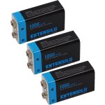 3x piles bloc batterie 9v pour divers appareils (1000mah, 9v, li - ion), prête à l'emploi, avec port ... 3x piles bloc batterie 9v pour divers appareils (1000mah, 9v, li - ion), prête à l'emploi, avec port ...
