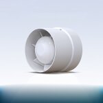 Extracteur d'air silencieux, 19w �conome en �nergie � flux mixte ventilateur de conduit pour bain, �vents, ...