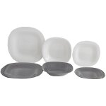 Extralink carine neo ensemble vaisselle noir blanc 18 pi�ces